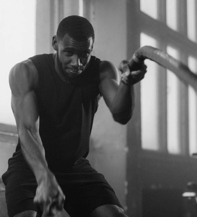 the athlete and the ropes