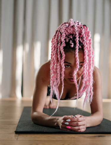 a girl perfoms an exercise